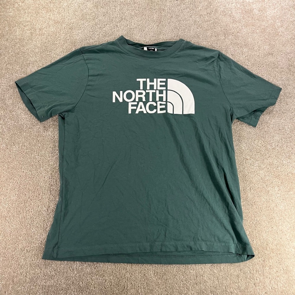 The North Face T-Shirt Womens Large Green Circular Design Half Dome Logo Tee